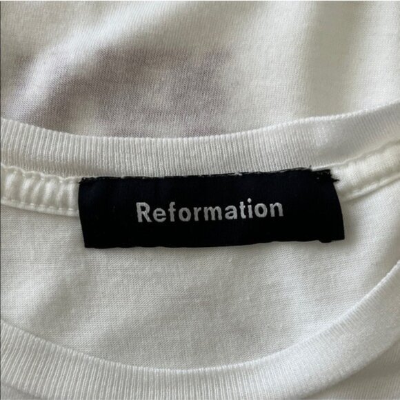 Reformation Love Your Mother Earth Tee Crew Neck Semi Sheer Planet Printed Tee - Picture 7 of 8